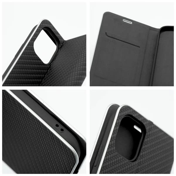 iPhone 17 Pro Max Plånboksfodral Luna Carbon - Svart
