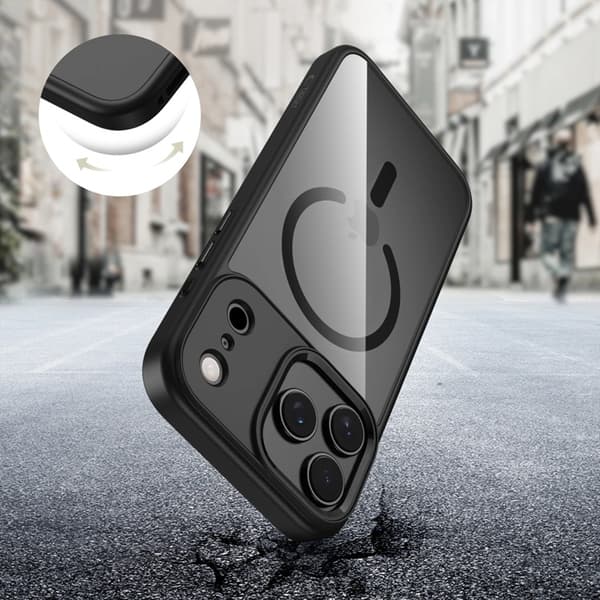 Tech-Protect Telefontaske til iPhone 17 Pro Max Magsafe Matte - Sort/Klar