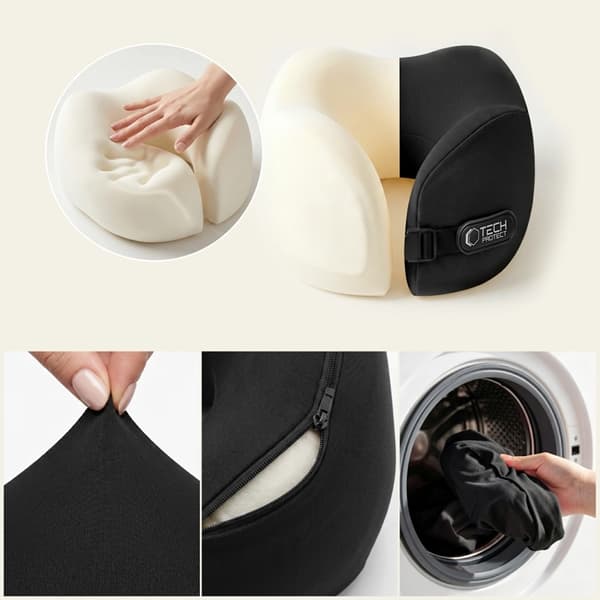 Tech-Protect ComfortRest Rejsepude til Nakken - Sort