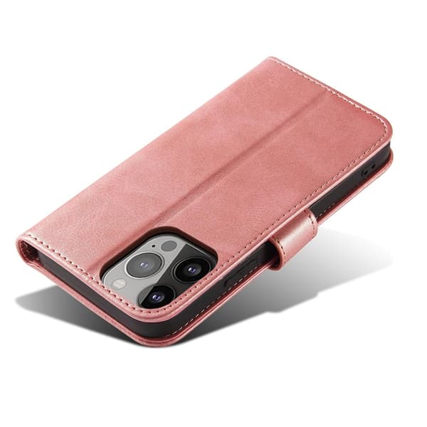iPhone 15 Plus Pung Taske Magnetstativ - Lyserød