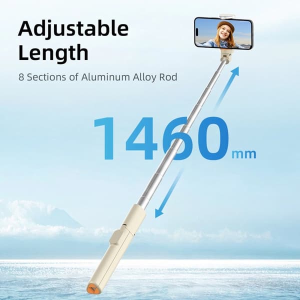 Tech-Protect Bluetooth Selfie Stick Stativ - Beige