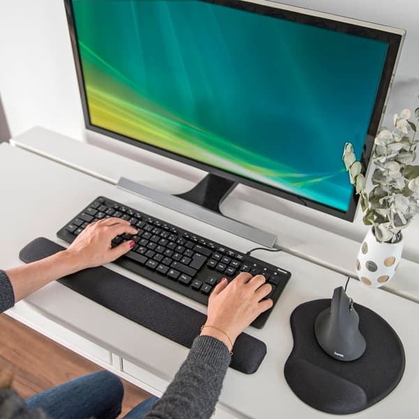 HAMA Tastatur Håndledsstøtte Ergo Sort