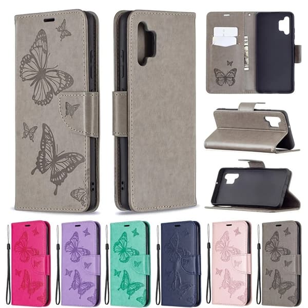 Pungcover til iPhone 14 Pro Max Imprint Butterfly - Lilla