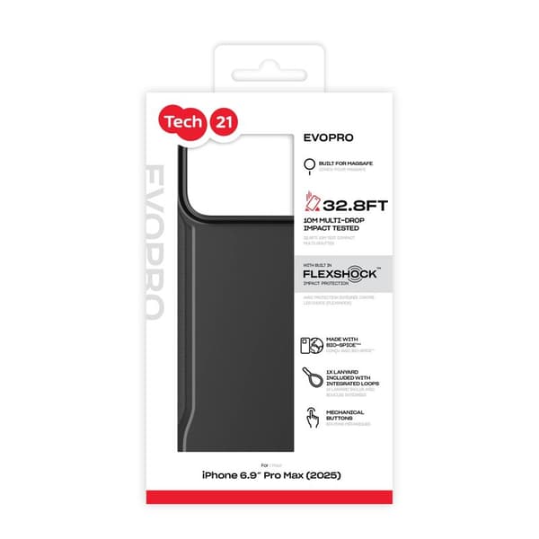 Tech21 Evo Pro MagSafe -käsihihna Apple iPhone 17 Pro Max Musta