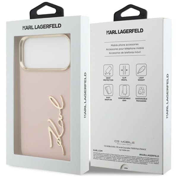 Karl Lagerfeld Mobilskal till iPhone 17 Pro Script Logo - Rosa