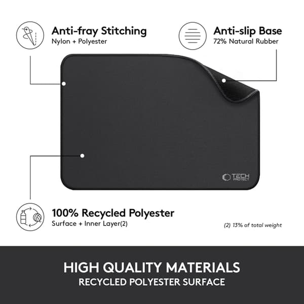 Tech-Protect Mousepad A100 35x25 CM - Svart