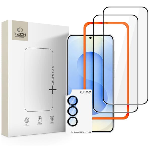 Tech-Protect [3-pak] Skærmbeskyttelse Hærdet Glas Til Galaxy S26 - Sort