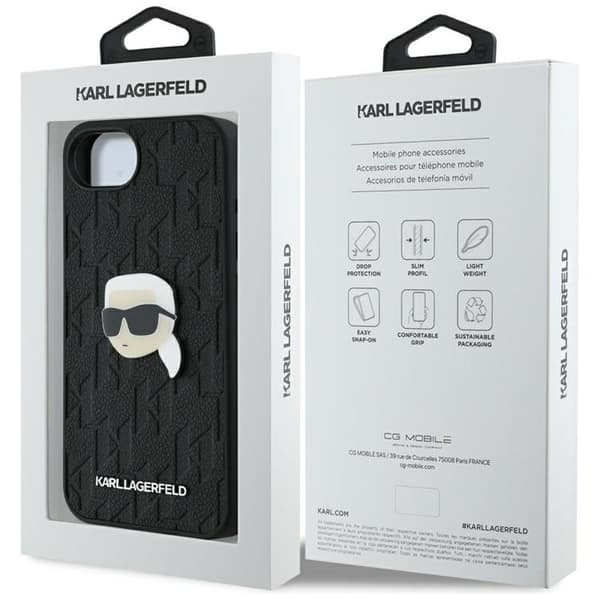 Karl Lagerfeld telefontaske til iPhone 16e Monogram Karl hovedstift