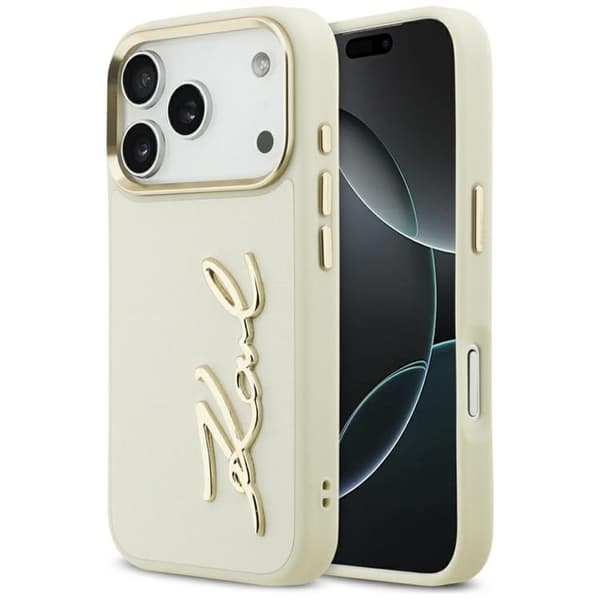 Karl Lagerfeld Mobilcover til iPhone 17 Pro Karl Script Logo - Beige