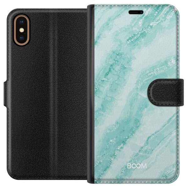 Apple iPhone X Pung Taske med Mint Marmor