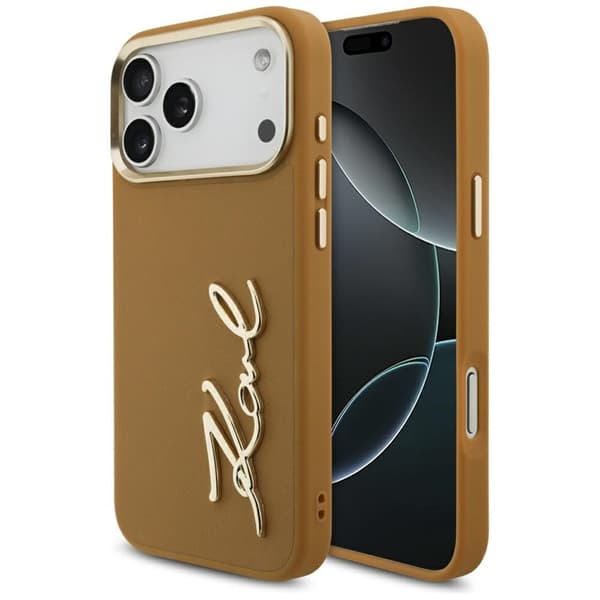 Karl Lagerfeld Mobilskal till iPhone 17 Pro Max Script Logo - Brun