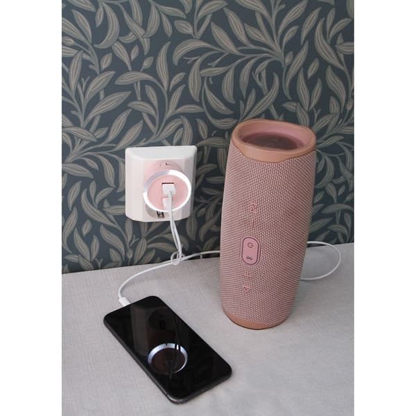 CAPIDI Sikkerhedstimer USB A+C 1-4 3.4A Lyserød