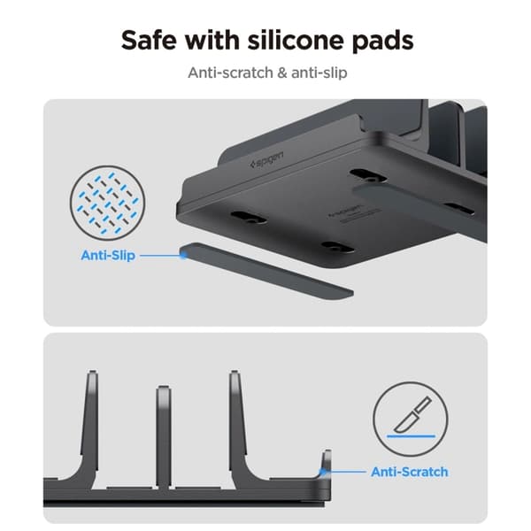 Spigen Vertikalt Laptopstativ LD208S4 - Rymdgrå
