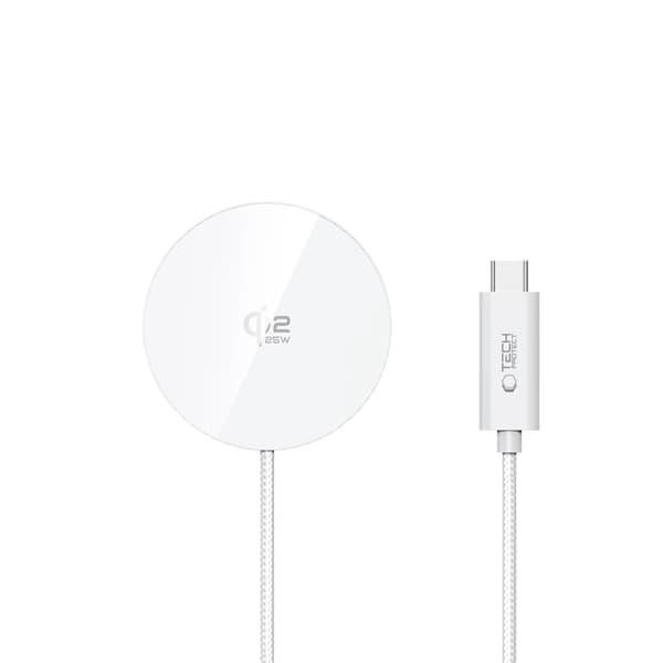Tech-Protect Qi2.2 25W MagSafe Trådlös Laddare A50 - Vit