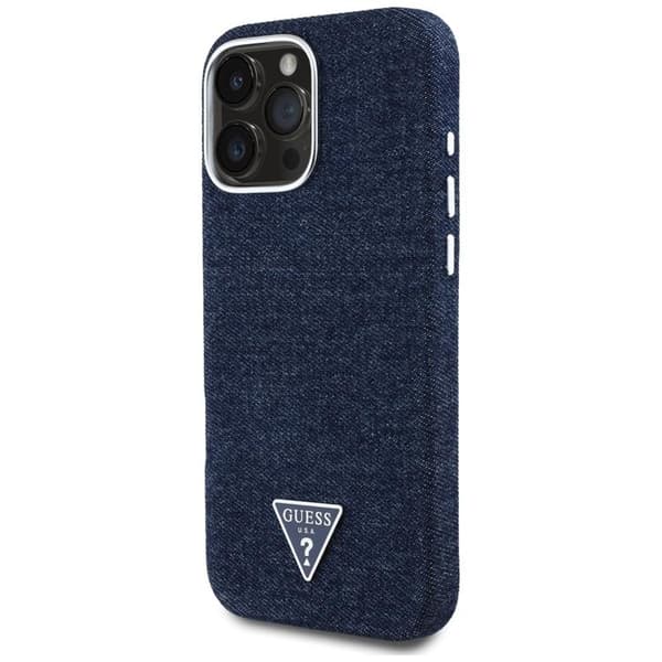 Guess Mobilskal till iPhone 16 Pro Max MagSafe Denim Triangle - Blå