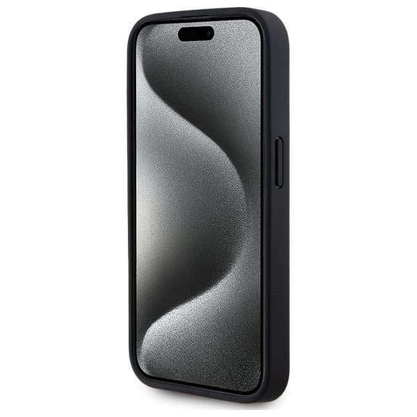 Karl Lagerfeld iPhone 15 Pro MagSafe Læder Monogram Sort
