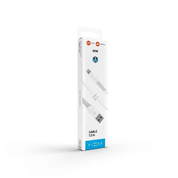 FIXED LIQUID silikonekabel USB-A/Lightning 1.2m Hvid