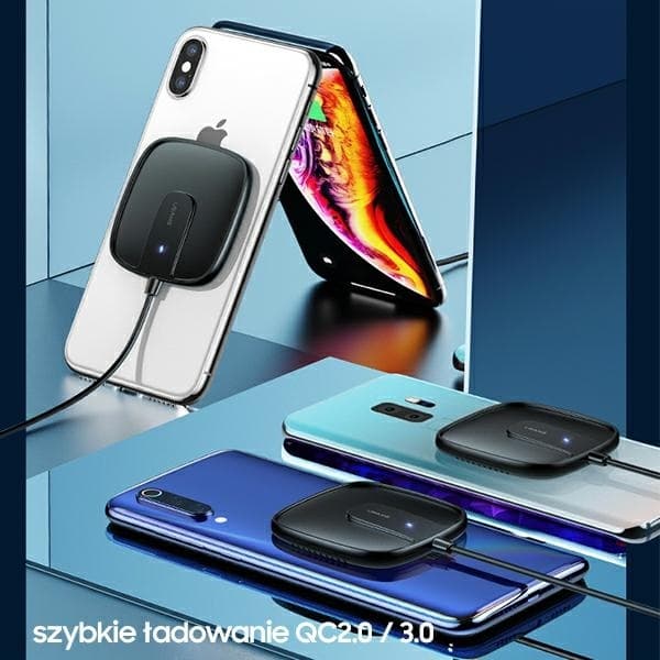 USAMS Induktionsoplader US-CD159 Magnetisk W1 15W iPhone 12 - Sort