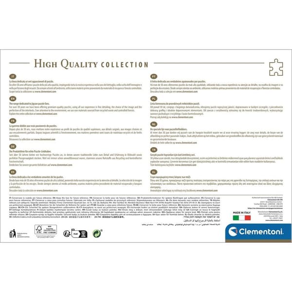 CLEMENTONI Pussel 2000 Pcs High Quality Collection Classical Garden Unicorns