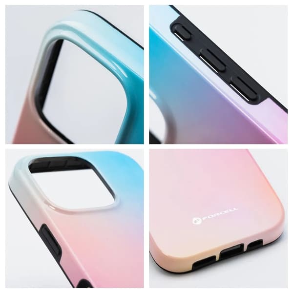 Forcell Telefontaske til iPhone 15 Pro MagSafe Mirage - Lyserød/Blå