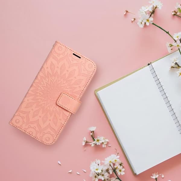 iPhone 16 Pro Plånboksfodral Mezzo Mandala - Peach Fuzz
