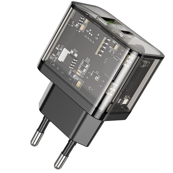 Hoco Hurtigoplader PD 20W USB-A USB-C QC3.0 3A N34 - Sort