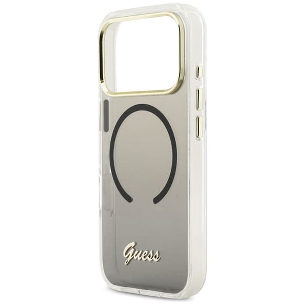Guess Telefontaske Til iPhone 17 Pro Max MagSafe IML Gradient Script Metal - Sort