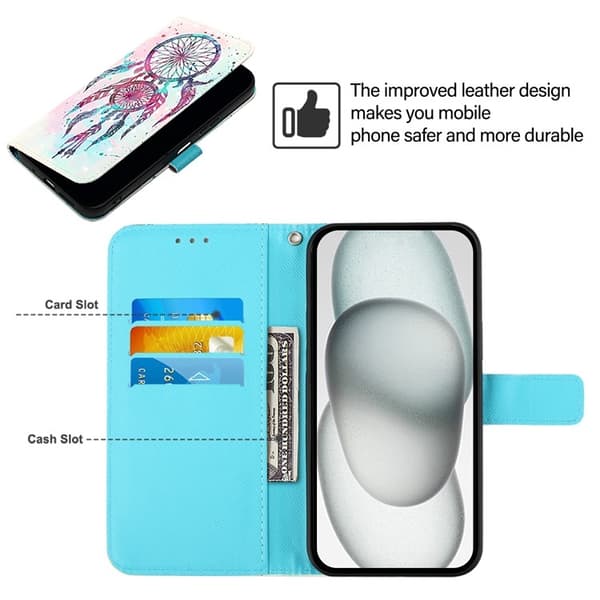iPhone 16 Pro Plånboksfodral Printing Pattern Med Rem
