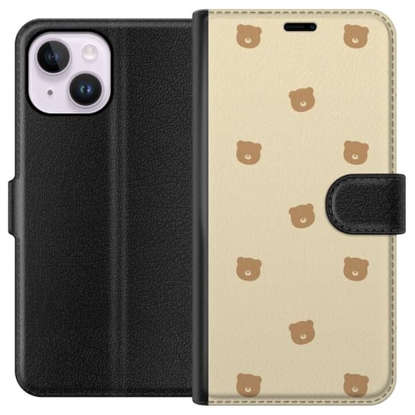 Apple iPhone 14 Plus tegnebog med bjørnemønster