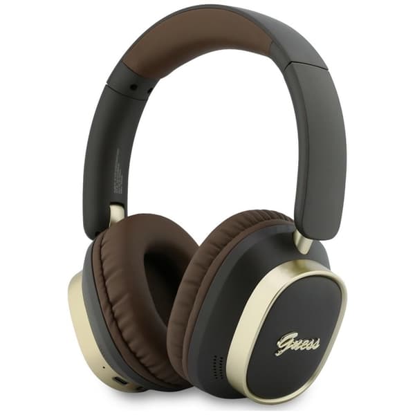 Guess On-Ear Hovedtelefoner Bluetooth ENC Rectangle Metal Script - Brun
