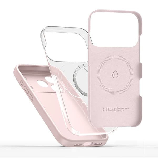 Tech-Protect Telefontaske til iPhone 17 Pro Max Magsafe Silikone - Perle Pink