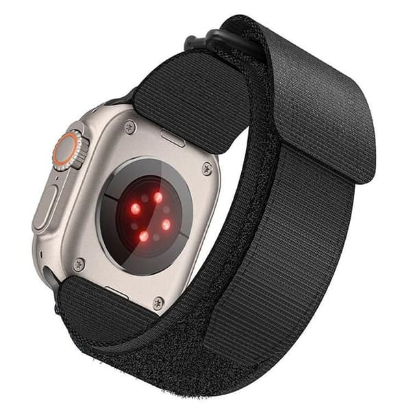 Forcell Apple Watch (38/40/41mm) Nylonranneke - Musta