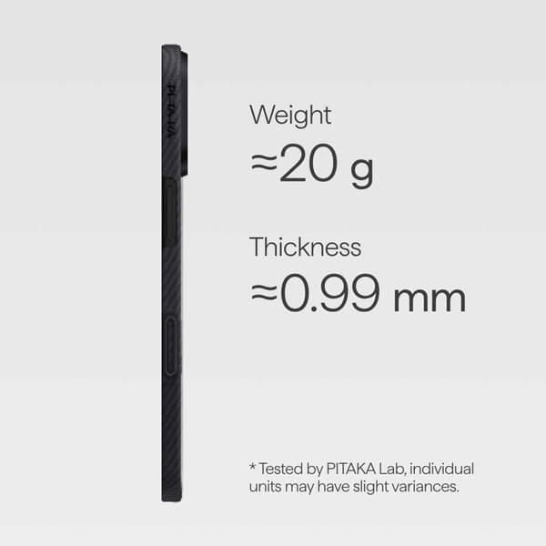 Pitaka Edge MagSafe Cover iPhone 17 Sort/Grå