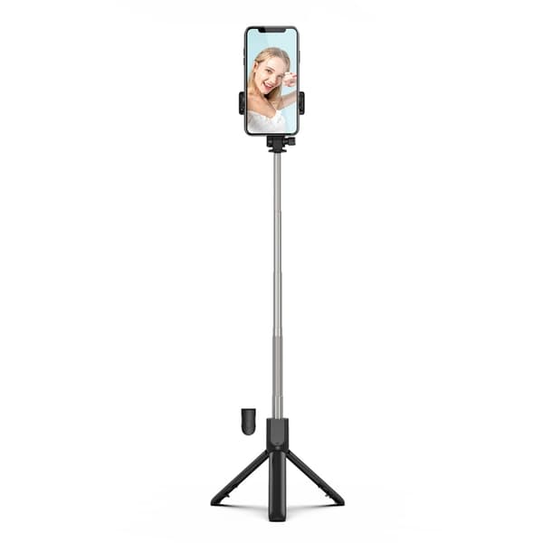 Selfiestick Teleskop Stativ 0.7m til Mobil - Sort