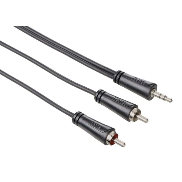 HAMA lydkabel 3.5mm-2xRCA Sort 0,75m