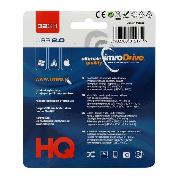 Imro Portable Memory Pendrive svart 32 GB