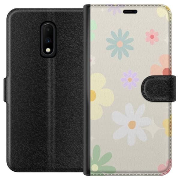 OnePlus 7 tegnebogsetui med fejede blomster