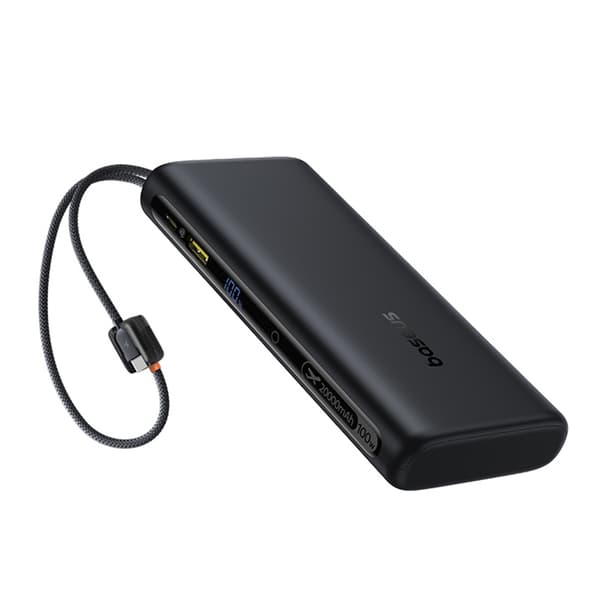 Baseus Powerbank 20000mAh Dual USB-C Kabel 100W - Sort