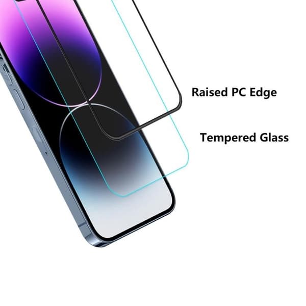 [2-PACK] iPhone 15 Pro Karkaistu lasinen näytönsuoja - Musta