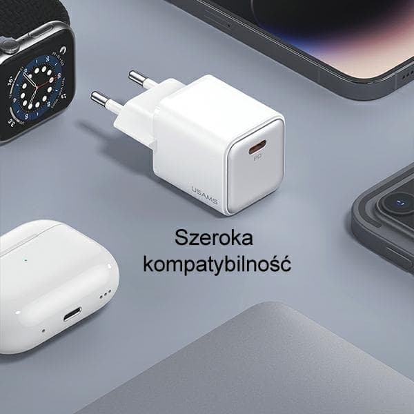 USAMS Vægoplader 1xUSB-C PD30W 3A PD3.0 X-RON-serie CC186TC - Sort