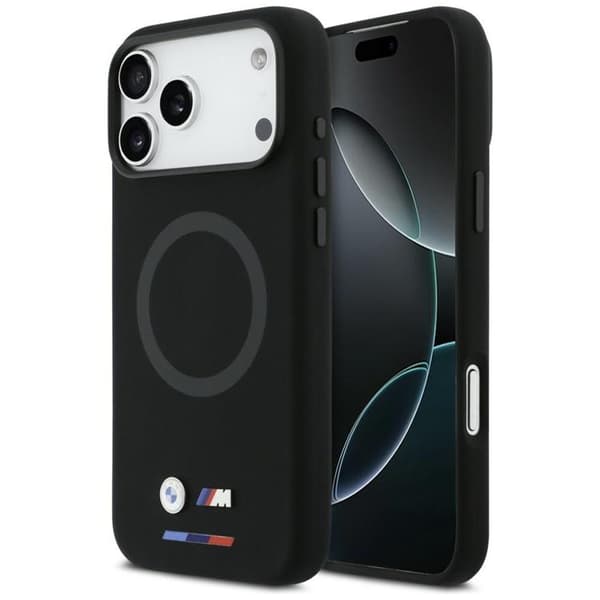 BMW telefontaske til iPhone 17 Pro Max MagSafe M Silikone Logo - Sort