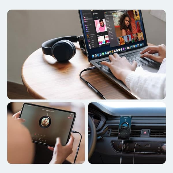 Joyroom USB-C DAC Adapter 3.5 mm Mini Jack - Sort