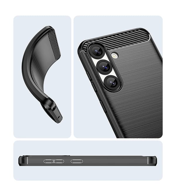 Telefontaske til Galaxy S25 Edge Carbon Flexible - Sort