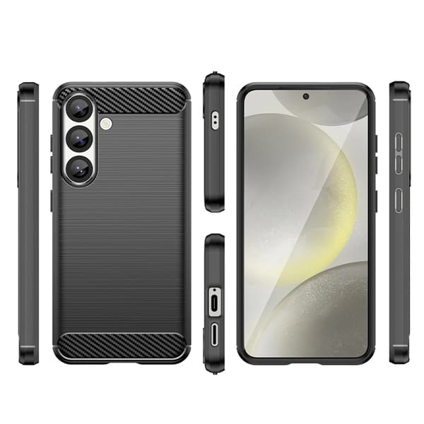 Telefontaske til Galaxy S25 Edge Carbon Flexible - Sort