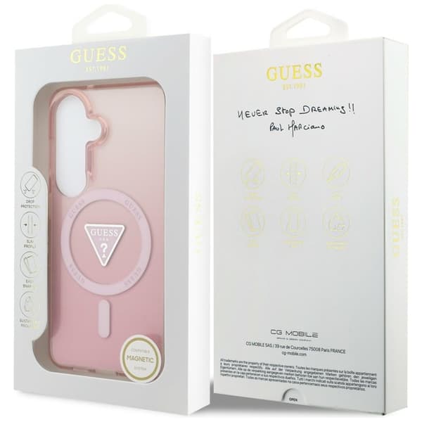 Guess Mobilskal För Galaxy S26 MagSafe IML Gradient Triangle - Rosa