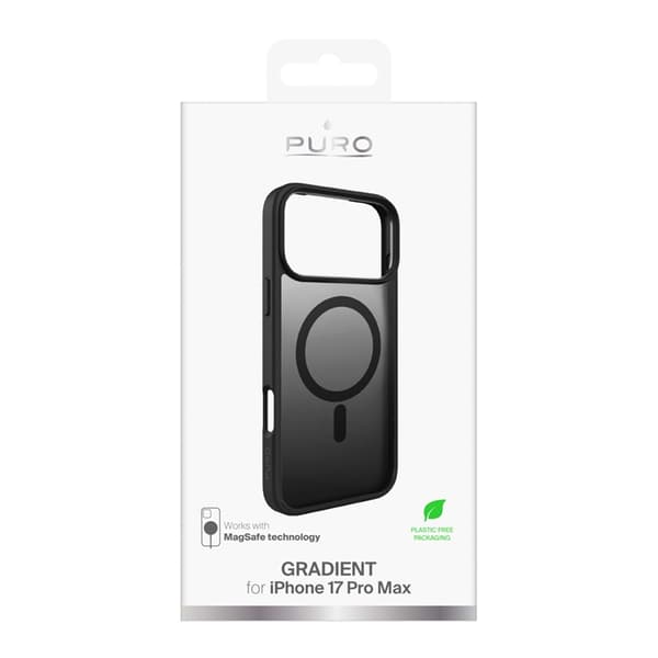 Puro Telefontaske til iPhone 17 Pro Max Magsafe Gradient TPU - Sort