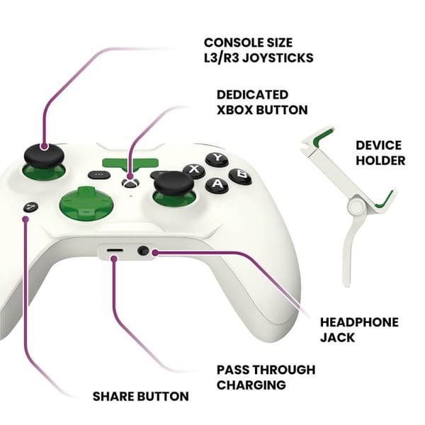 RIOTPWR iOS Xbox Pro Cloud-baseret spilcontroller hvid
