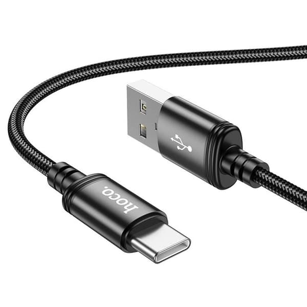 HOCO USB-A–USB-C-kaapeli 3A 2m X89 – Musta
