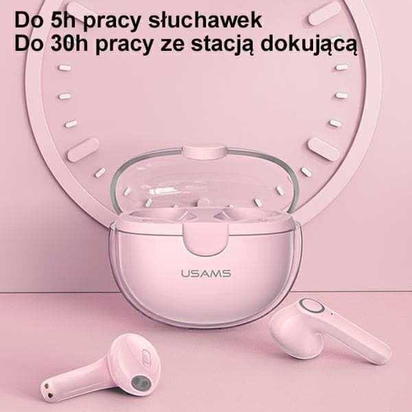 USAMS BU-serie Bluetooth Hörlurar 5.1 TWS - Rosa