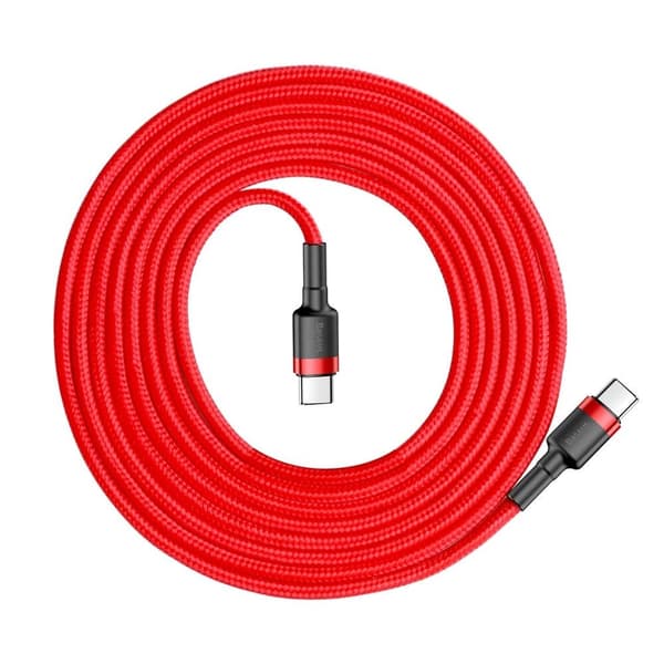 Baseus Cafule USB-C till USB-C kabel PD PD2.0 60W 2m Röd